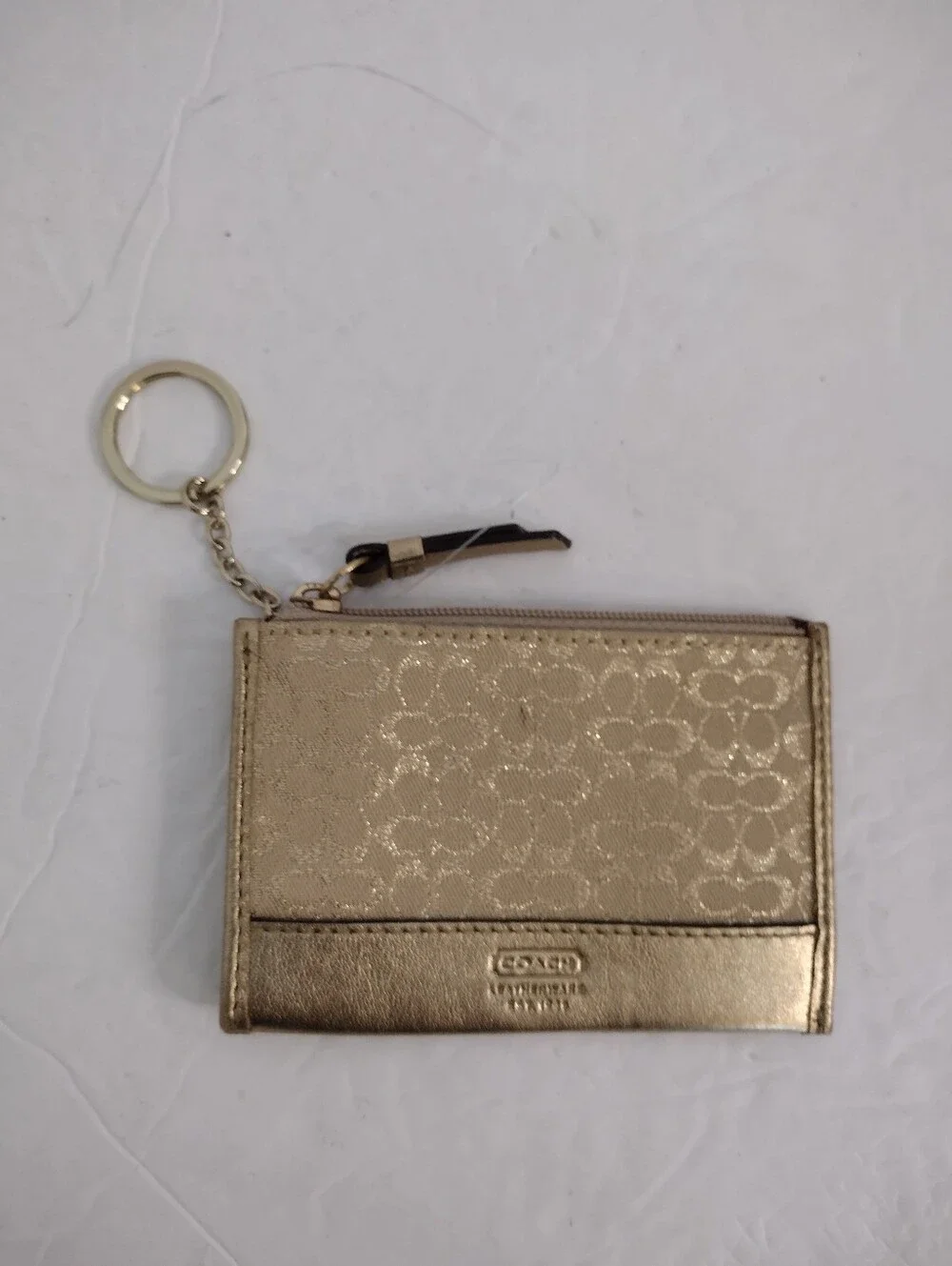 Vintage Y2K Coach Metallic Gold Wallet Lot Of 2 Key Ring Wallet Set Mcbling - Picture 3 of 7